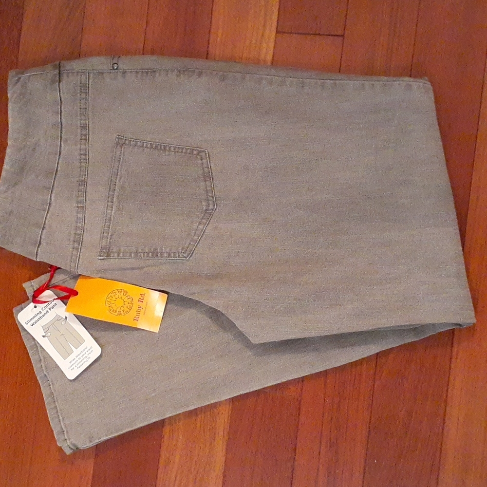 Ruby Rd. - Gray Slimming Contour Waistband Pants